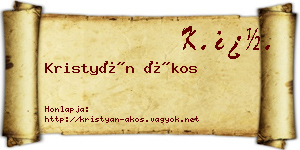 Kristyán Ákos névjegykártya